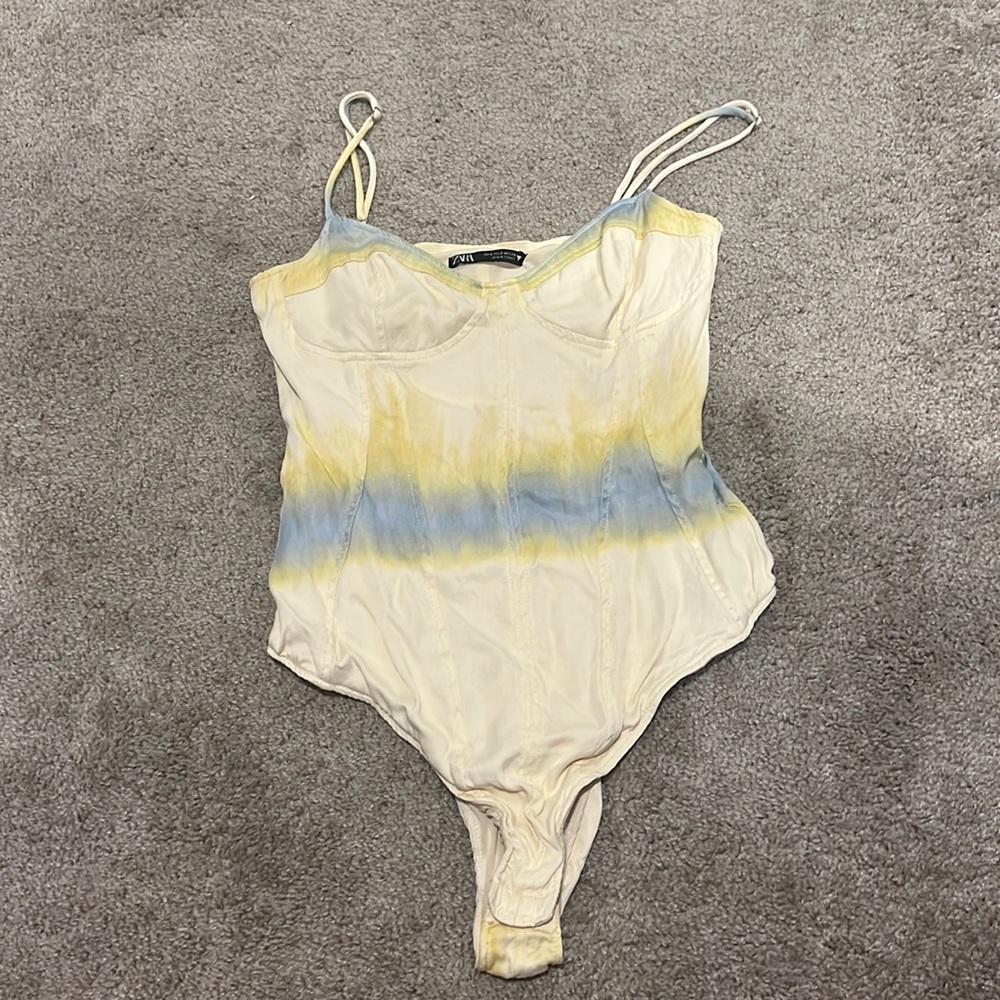 Zara tie dye bodysuit adjustable straps small